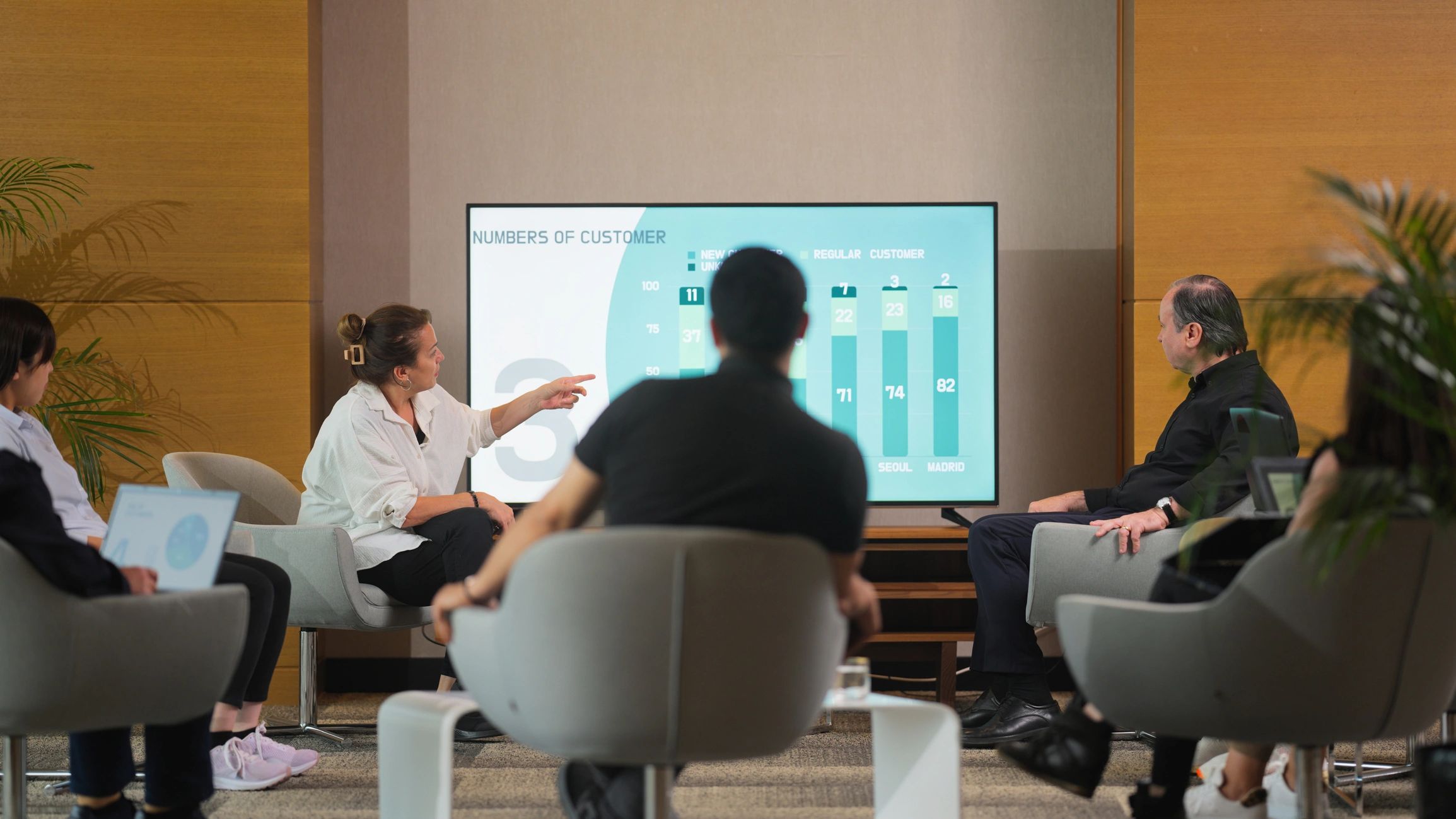 Business presentation in a professional office